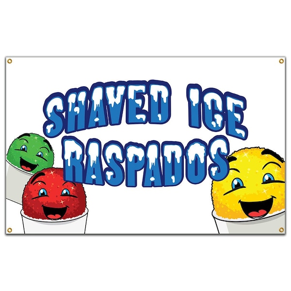 Shaved Ice Raspados Banner Concession Stand Food Truck Single Sided